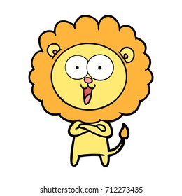 happy cartoon lion