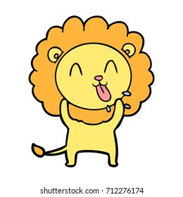 león de caricatura feliz