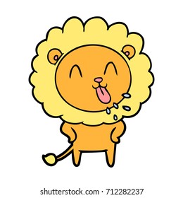 león de caricatura feliz