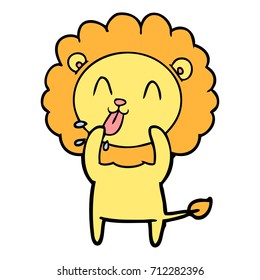 león de caricatura feliz