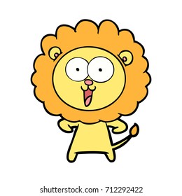 happy cartoon lion
