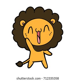 happy cartoon lion