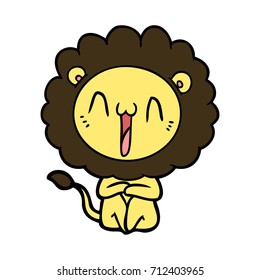 león de caricatura feliz