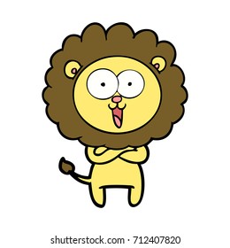 happy cartoon lion