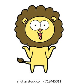 león de caricatura feliz
