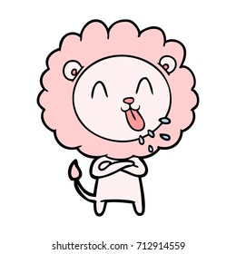 león de caricatura feliz