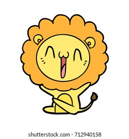 happy cartoon lion