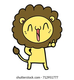 león de caricatura feliz