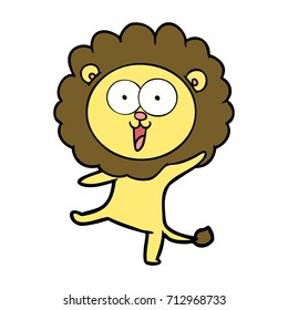 feliz leão dos desenhos animados