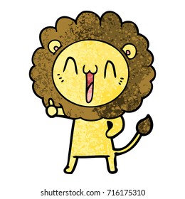león de caricatura feliz