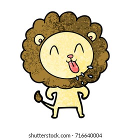 león de caricatura feliz