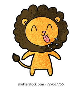 león de caricatura feliz
