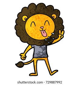 león de caricatura feliz