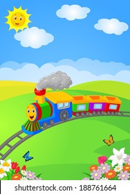 Happy cartoon locomotive