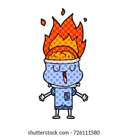 happy cartoon malfunctioning robot