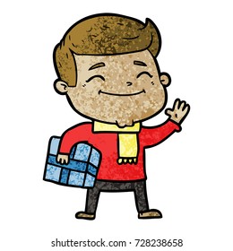 happy cartoon man