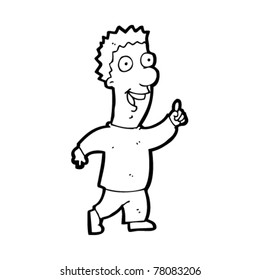 happy cartoon man with idea