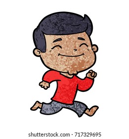 happy cartoon man running