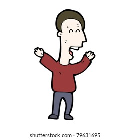 hombre feliz de caricatura hablando