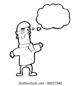 happy cartoon man wearing scarf