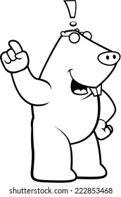 A happy cartoon mole with an idea.
