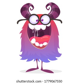 Happy cartoon monster. Halloween vector illustration