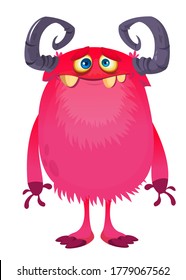 Happy cartoon monster. Halloween vector illustration