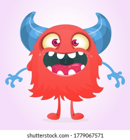 Happy cartoon monster. Halloween vector illustration