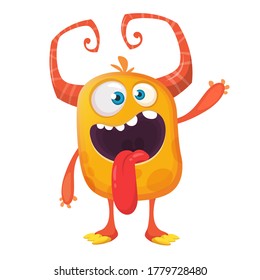 Happy cartoon monster. Halloween vector illustration