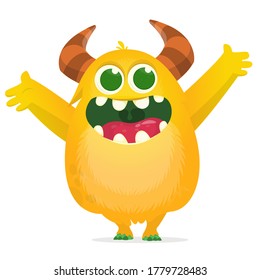 Happy cartoon monster. Halloween vector illustration