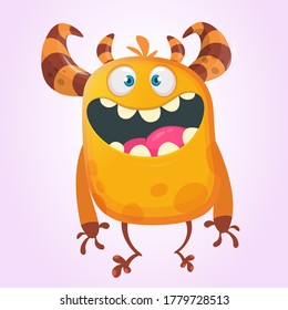 Happy cartoon monster. Halloween vector illustration