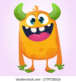 Happy cartoon monster. Halloween vector illustration