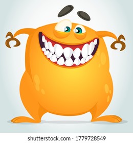 Happy cartoon monster. Halloween vector illustration