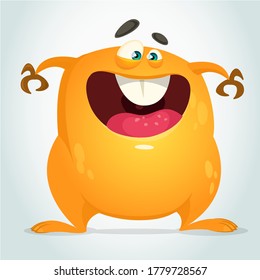 Happy cartoon monster. Halloween vector illustration