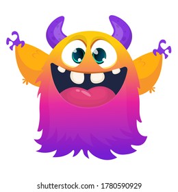 Happy cartoon monster. Halloween vector illustration