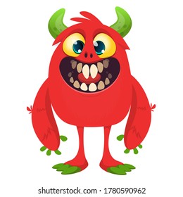 Happy cartoon monster. Halloween vector illustration