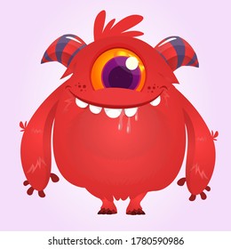 Happy cartoon monster. Halloween vector illustration