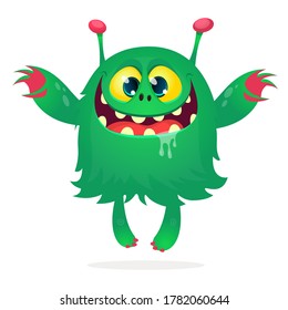 Happy cartoon monster. Halloween vector illustration