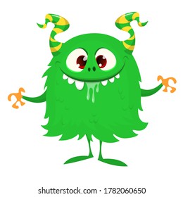 Happy cartoon monster. Halloween vector illustration