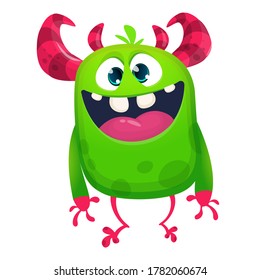 Happy cartoon monster. Halloween vector illustration