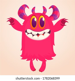 Happy cartoon monster. Halloween vector illustration