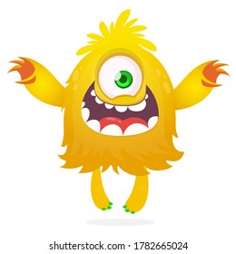 Happy cartoon monster. Halloween vector illustration