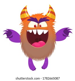 Happy cartoon monster. Halloween vector illustration