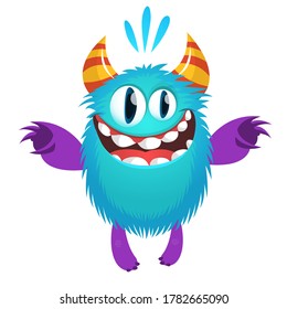 Happy cartoon monster. Halloween vector illustration