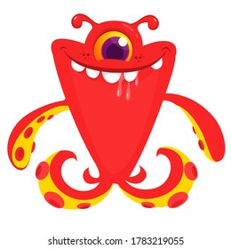 Happy cartoon monster. Halloween vector illustration