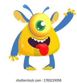 Happy cartoon monster. Halloween vector illustration