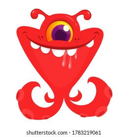 Happy cartoon monster. Halloween vector illustration