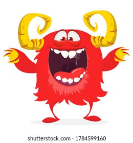 Happy cartoon monster. Halloween vector illustration
