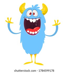 Happy cartoon monster. Halloween vector illustration
