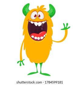 Happy cartoon monster. Halloween vector illustration

